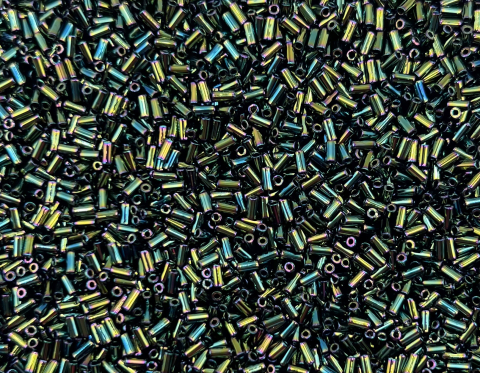 BGL1-453 Стеклярус Міюкі, 3 мм, металізований зелений лісовий ірис