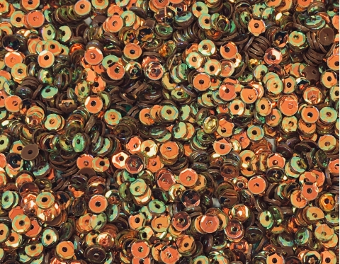№6032 Паєтки фігурні, Індія, Green and Orange, 4 мм