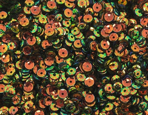 №6036 Паєтки фігурні, Індія, Green and Orange, 5 мм