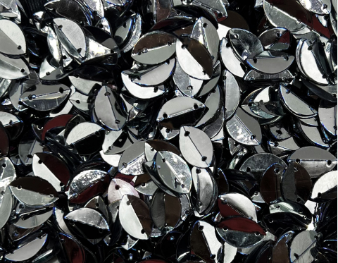 №4938 Паєтки у формі листка, Індія, Gunmetal, 9*14 мм