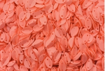 №4951 Паєтки у формі листка, Індія, Coral Pink, 6*9 мм