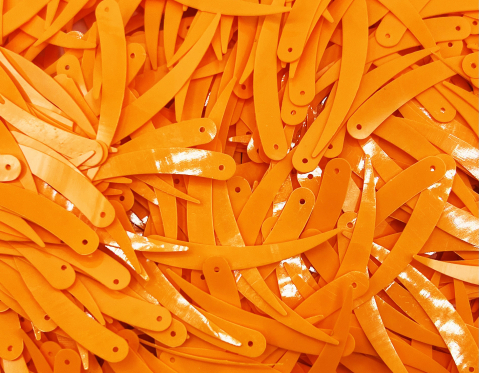 №5073 Паєтки-дзьобики, Індія, Orange, 6*43 мм