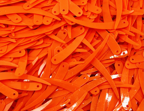 №5074 Паєтки-дзьобики, Індія, Reddish Orange, 6*35 мм