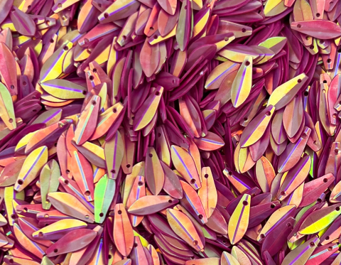 №9056 Паєтки у формі листка, Індія, Pink, 5*12 мм