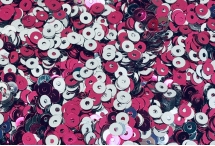 №7022 Паєтки двосторонні, Індія, Magenta and Silver, 4 мм