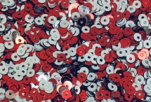 №7027 Паєтки двосторонні, Індія, Red and Silver, 4 мм