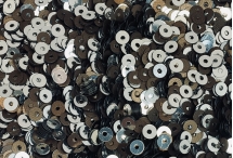 №7033 Паєтки двосторонні, Індія, Brown and Silver, 4 мм