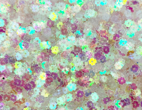 №4336 Паєтки-квіточки, Індія, Rainbow Cream, 5 мм