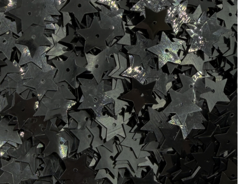 №5050 Паєтки у формі зірки, Індія, Black, 11 мм