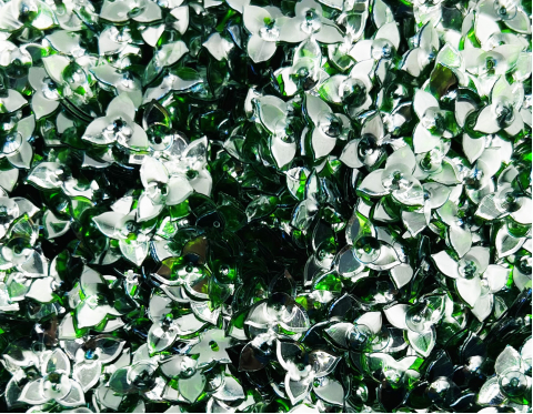 №5123 Паєтки-квіточки, Індія, Green, 10 мм