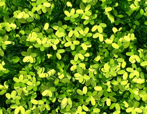 №5130 Паєтки-квіточки, Індія, Olive Green, 10 мм