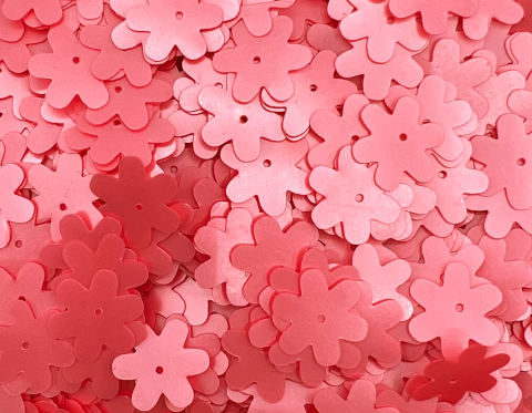 №5136 Паєтки-квіточки, Індія, Coral, 15 мм