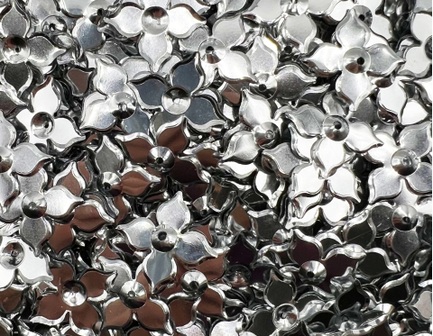 №5141 Паєтки-квіточки, Індія, Silver, 18*25 мм