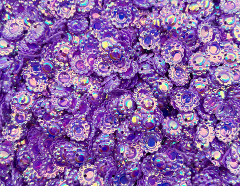 №5936 Паєтки-квіточки, рельєфні, Індія, Lavender, 9 мм