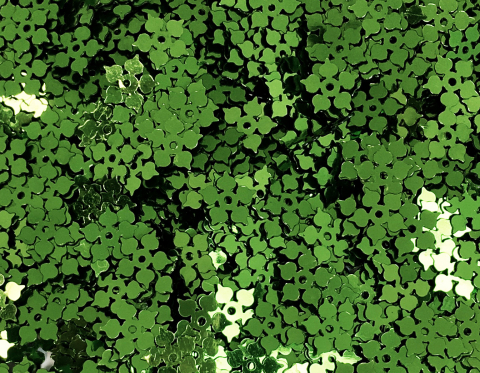 №7125 Паєтки-квіточки, Індія, Green, 8 мм