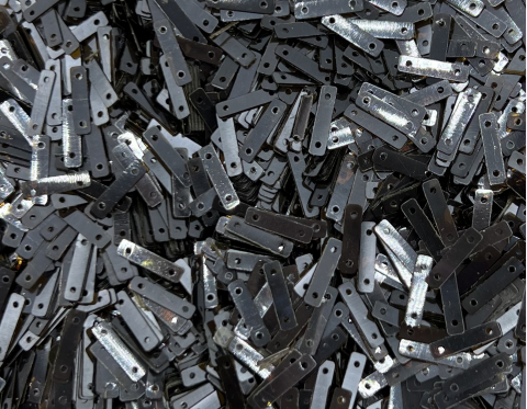 №83 Паєтки прямокутні, Індія, Gunmetal, 3*11 мм