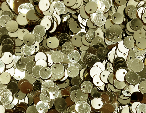 №11 Паєтки зі зміщеною серединкою, Індія, Gold, 6 мм