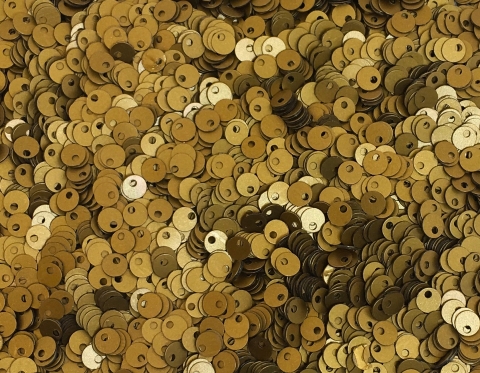 №4094 Паєтки зі зміщеною серединкою, Індія, Antique Gold, 4 мм