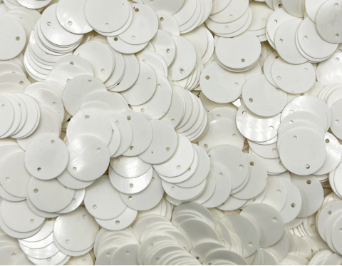 №90 Паєтки зі зміщеною серединкою, Індія, White, 13 мм