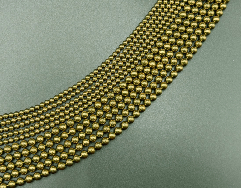 Кришталеві перли, antique brass, 6 мм