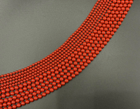 Кришталеві перли, dark coral, 6 мм